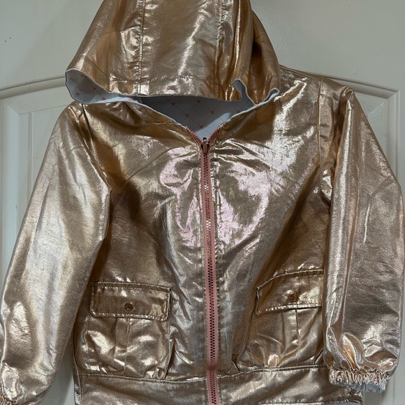 Disney Store Minnie Mouse Hooded Reversible Jacket Pink/White and Rose Gold 5/6 - Picture 3 of 9